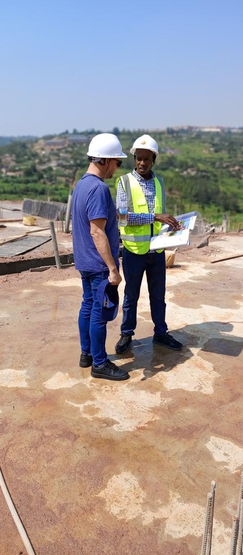 Professional constructors at work in Kigali Rwanda