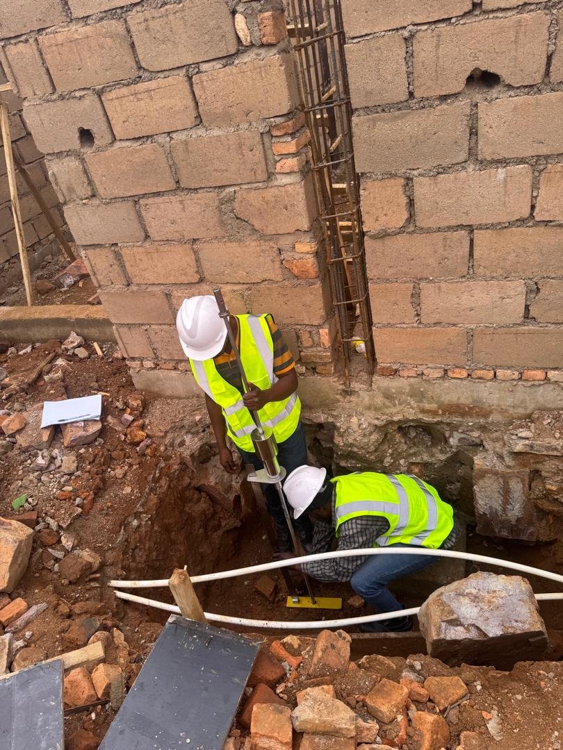 Highl Construction engineers working on a foundation in Kigali Rwanda